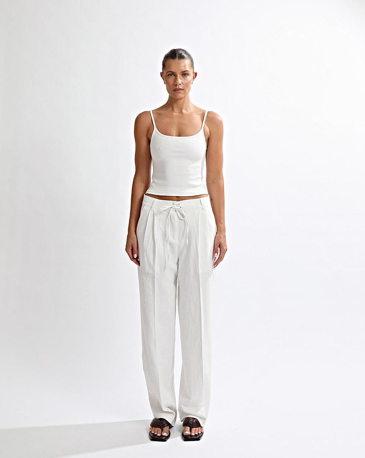 Helena Trousers Off White Cropped